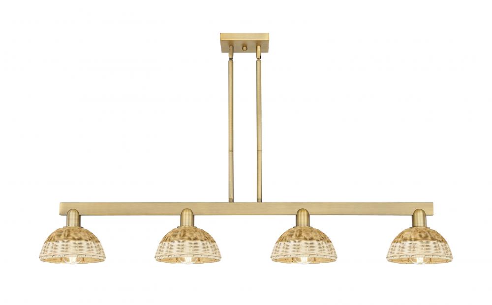 Natural Ballston Dome - 4 Light - 48 inch - Brushed Brass - Stem hung - Island Light