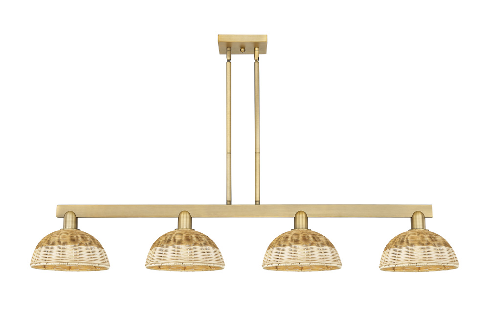 Bristol Natural II - 4 Light - 52 inch - Brushed Brass - Stem hung - Island Light
