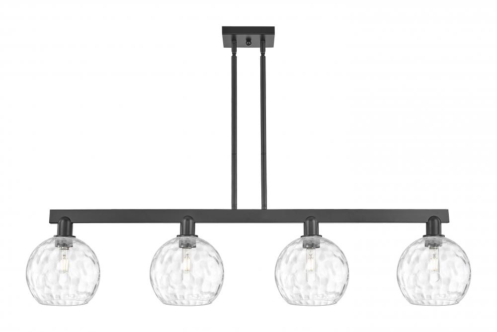 Athens Water Glass - 4 Light - 51 inch - Matte Black - Stem hung - Island Light