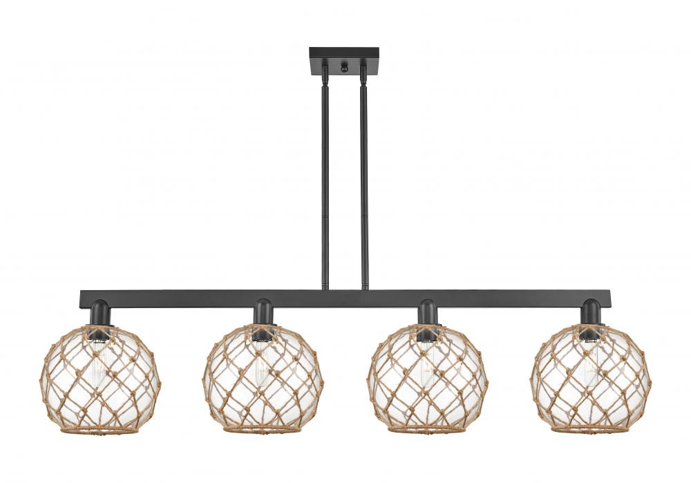 Farmhouse Rope - 4 Light - 53 inch - Matte Black - Stem hung - Island Light