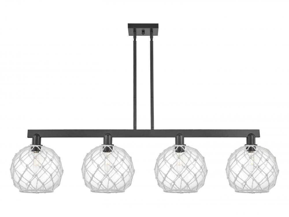 Farmhouse Rope - 4 Light - 53 inch - Matte Black - Stem hung - Island Light