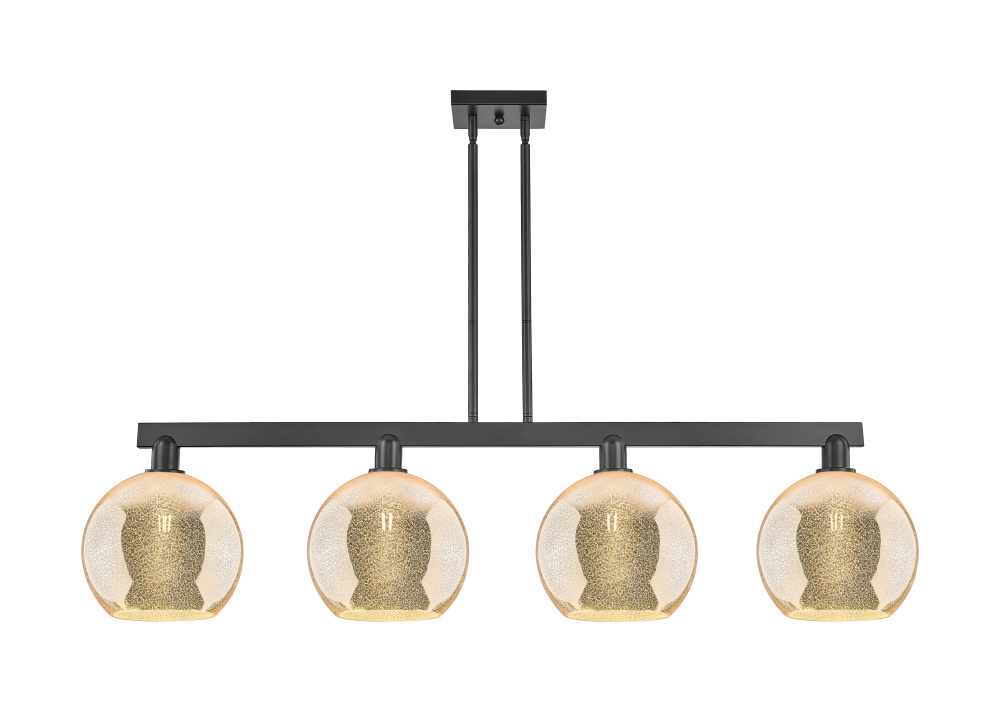 Athens - 4 Light - 53 inch - Matte Black - Stem hung - Island Light