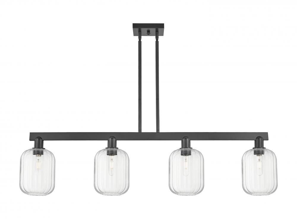 Preston Cylinder - 4 Light - 48 inch - Matte Black - Stem hung - Island Light