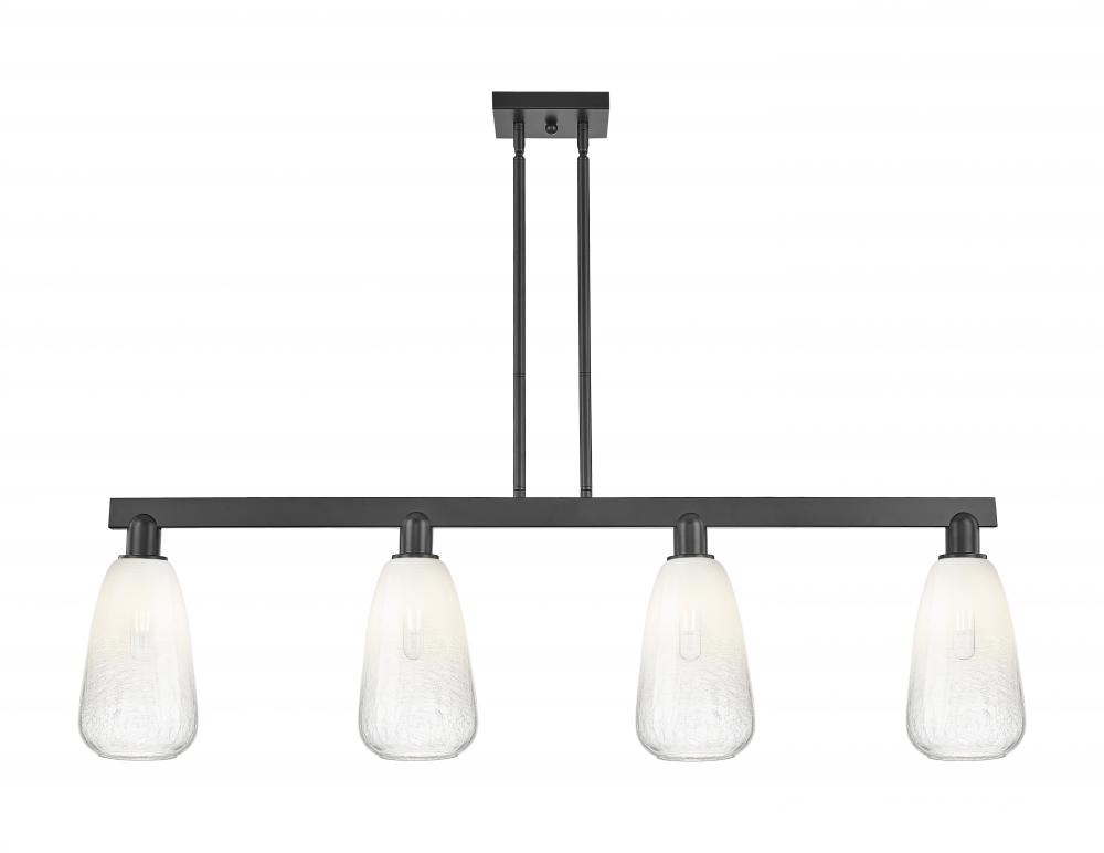 Brookhaven Almond - 4 Light - 48 inch - Matte Black - Stem hung - Island Light