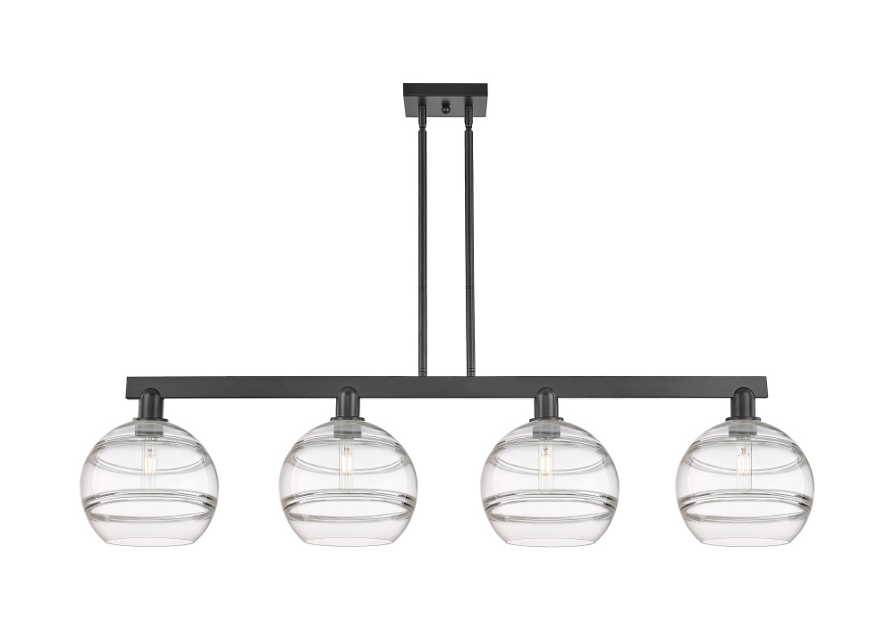 Rochester - 4 Light - 53 inch - Matte Black - Stem hung - Island Light