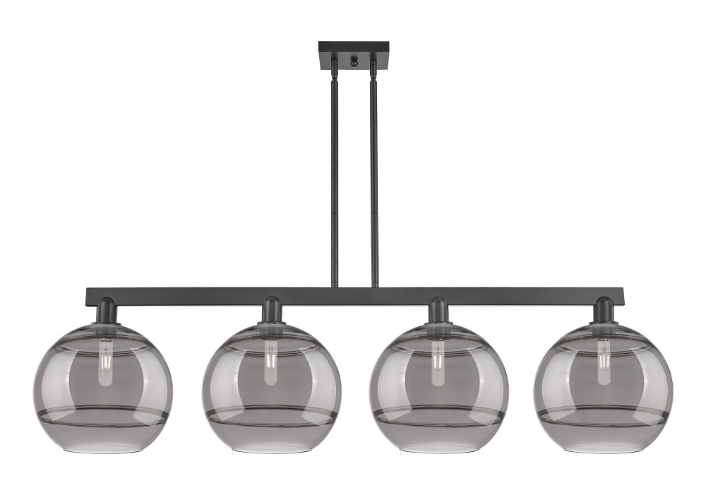 Rochester - 4 Light - 55 inch - Matte Black - Stem hung - Island Light