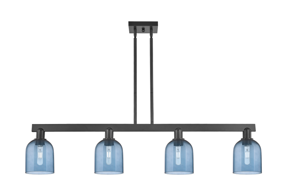 Bella - 4 Light - 48 inch - Matte Black - Stem hung - Island Light