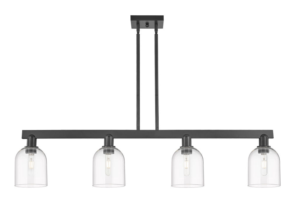 Bella - 4 Light - 48 inch - Matte Black - Stem hung - Island Light
