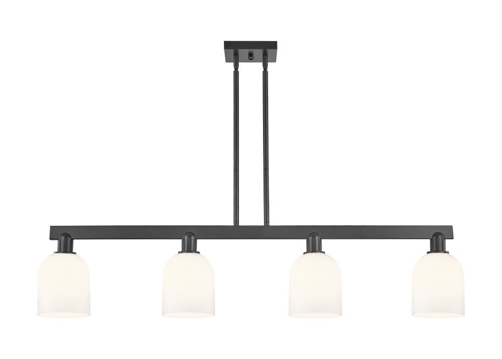 Bella - 4 Light - 48 inch - Matte Black - Stem hung - Island Light