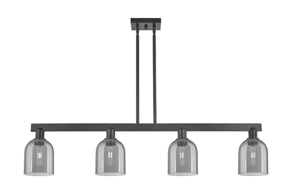 Bella - 4 Light - 48 inch - Matte Black - Stem hung - Island Light