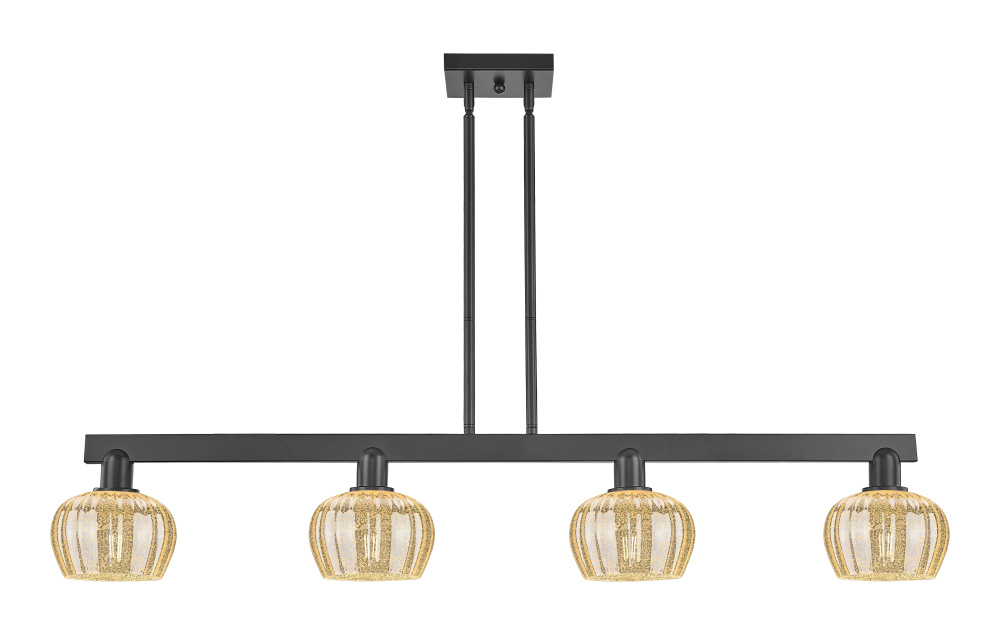 Fenton - 4 Light - 49 inch - Matte Black - Stem hung - Island Light