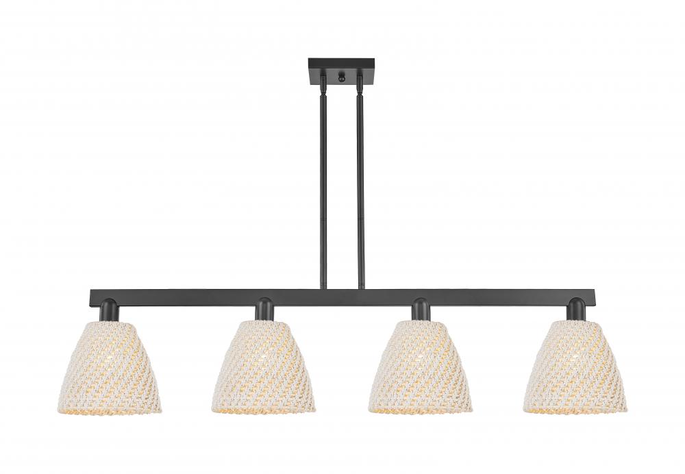 Bristol Natural - 4 Light - 52 inch - Matte Black - Stem hung - Island Light