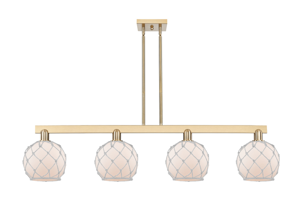 Farmhouse Rope - 4 Light - 51 inch - Champagne Bronze - Stem hung - Island Light