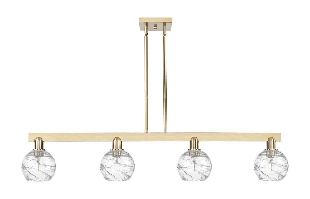 Athens Deco Swirl - 4 Light - 48 inch - Champagne Bronze - Stem hung - Island Light