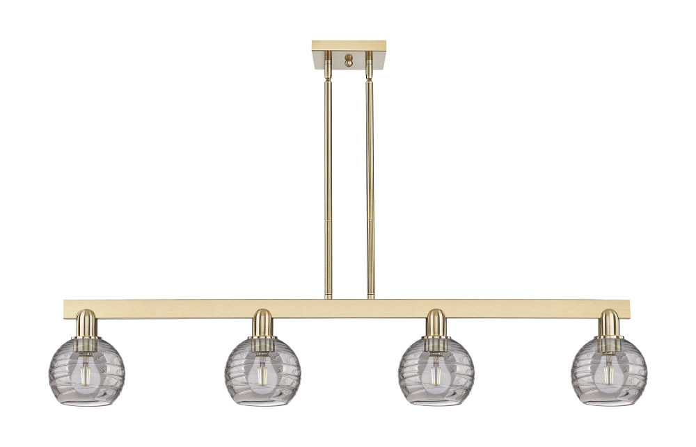 Athens Deco Swirl - 4 Light - 48 inch - Champagne Bronze - Stem hung - Island Light