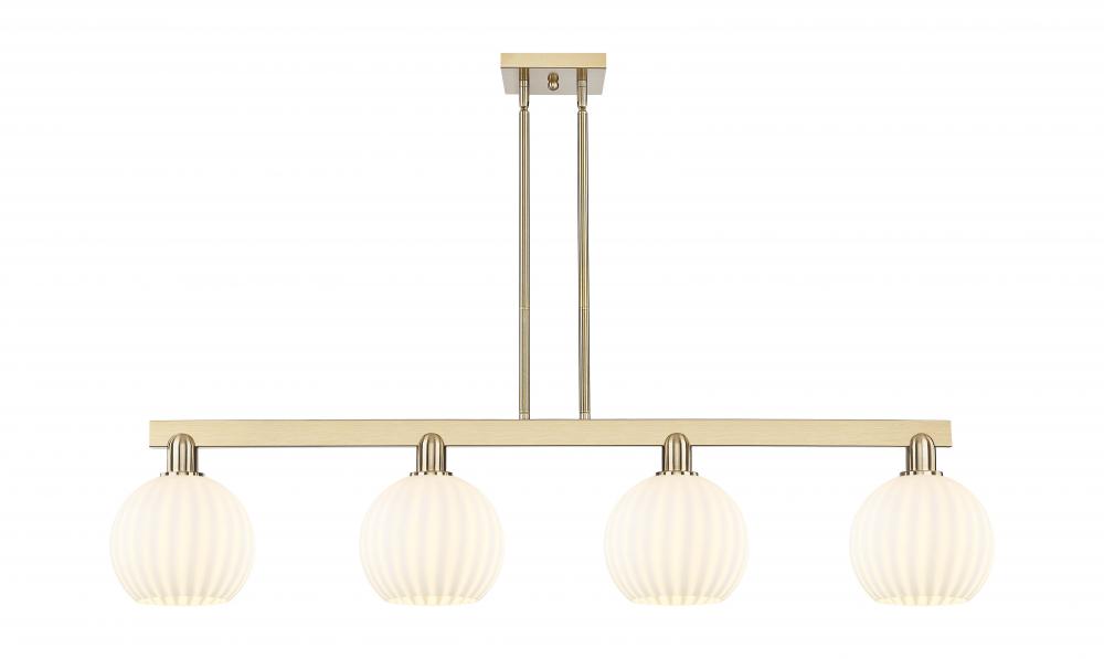 White Venetian - 4 Light - 48 inch - Champagne Bronze - Stem Hung - Island Light