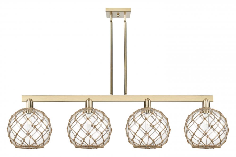 Farmhouse Rope - 4 Light - 53 inch - Champagne Bronze - Stem hung - Island Light