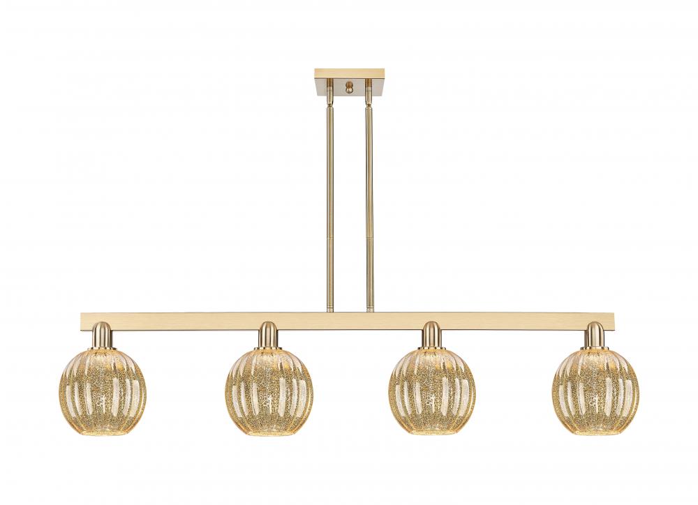 Preston Globe - 4 Light - 48 inch - Champagne Bronze - Stem hung - Island Light