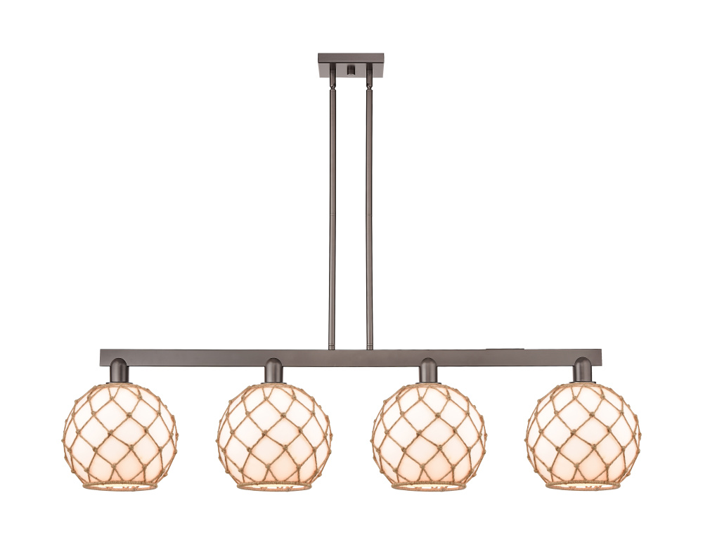 Farmhouse Rope - 4 Light - 53 inch - Oil Rubbed Bronze - Stem hung - Island Light