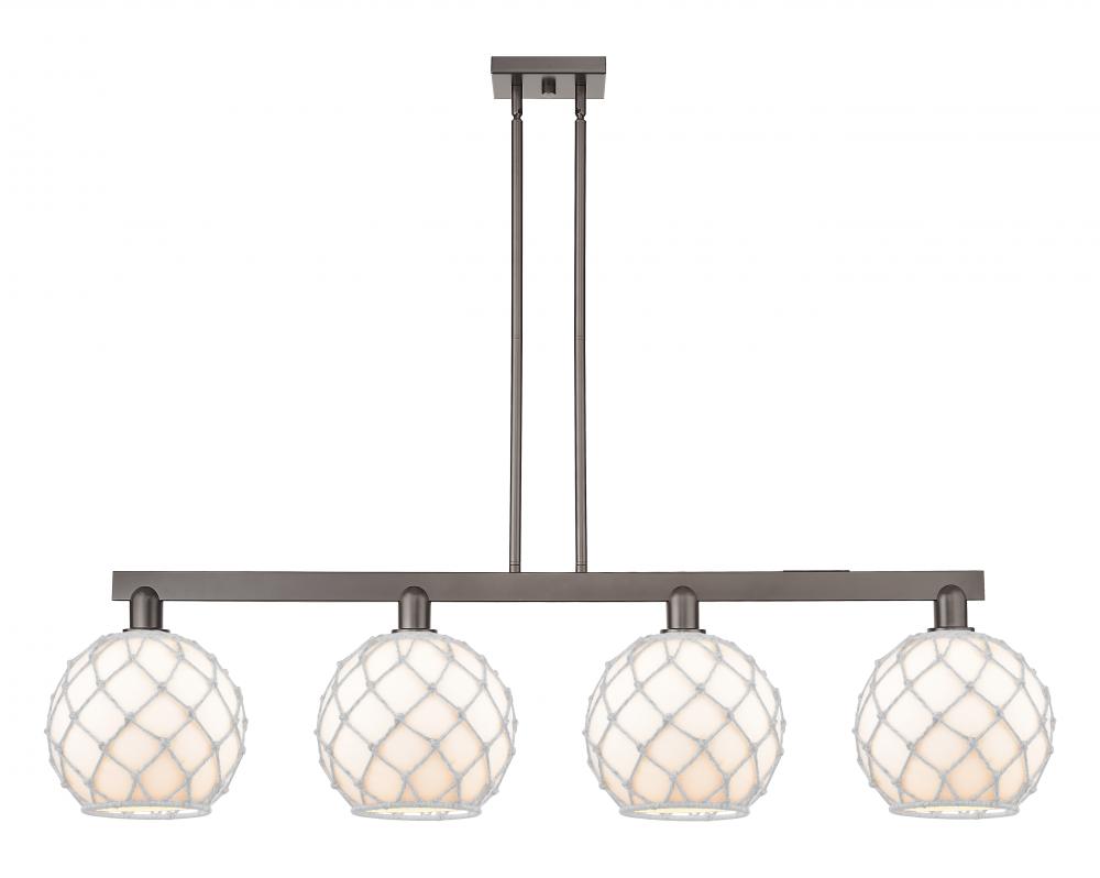 Farmhouse Rope - 4 Light - 53 inch - Oil Rubbed Bronze - Stem hung - Island Light