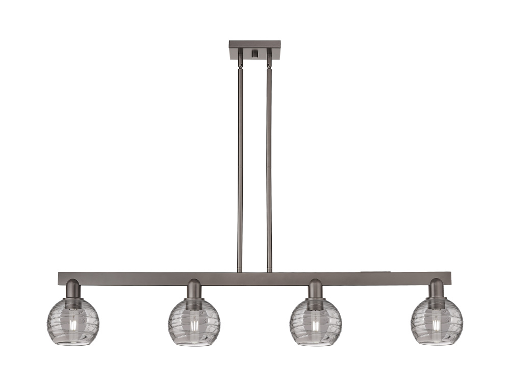 Athens Deco Swirl - 4 Light - 48 inch - Oil Rubbed Bronze - Stem hung - Island Light