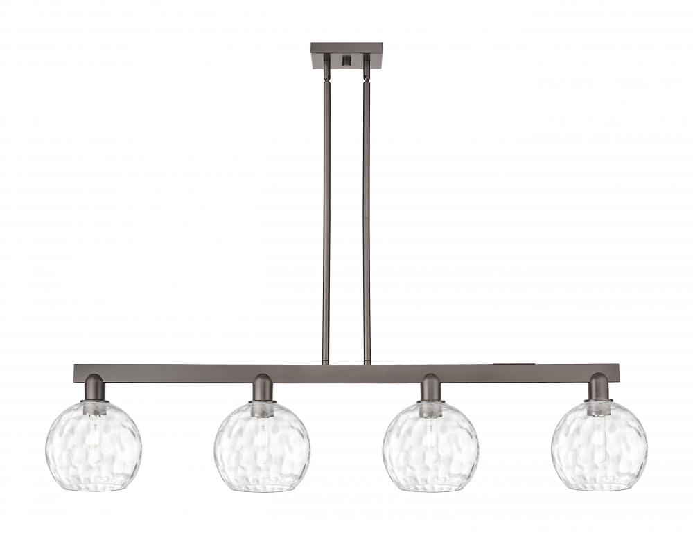 Athens Water Glass - 4 Light - 51 inch - Oil Rubbed Bronze - Stem hung - Island Light