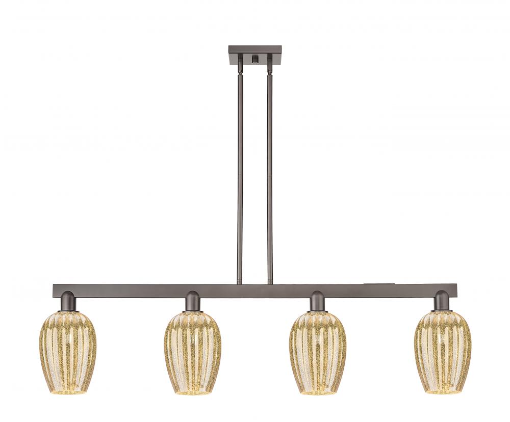 Preston Flute - 4 Light - 48 inch - Oil Rubbed Bronze - Stem hung - Island Light