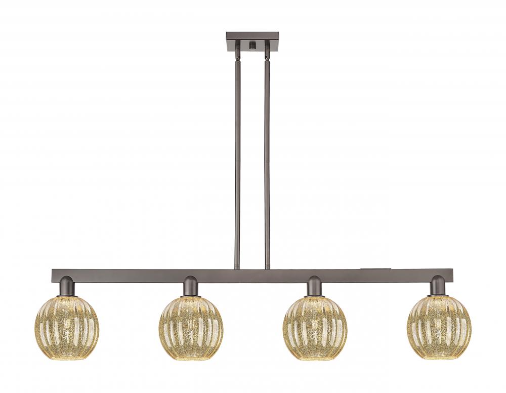 Preston Globe - 4 Light - 48 inch - Oil Rubbed Bronze - Stem hung - Island Light