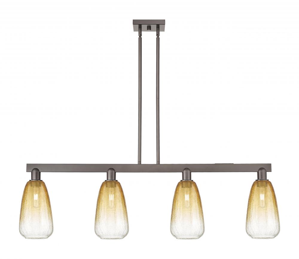 Brookhaven Almond - 4 Light - 48 inch - Oil Rubbed Bronze - Stem hung - Island Light