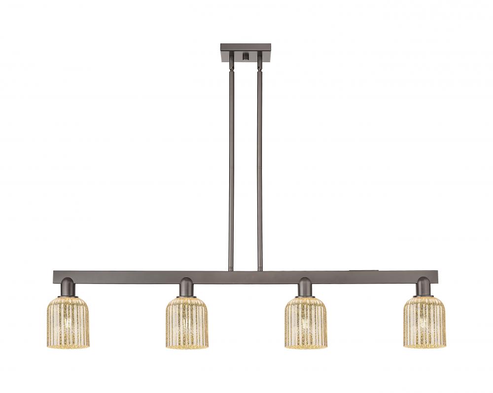 Bridal Veil - 4 Light - 48 inch - Oil Rubbed Bronze - Stem hung - Island Light