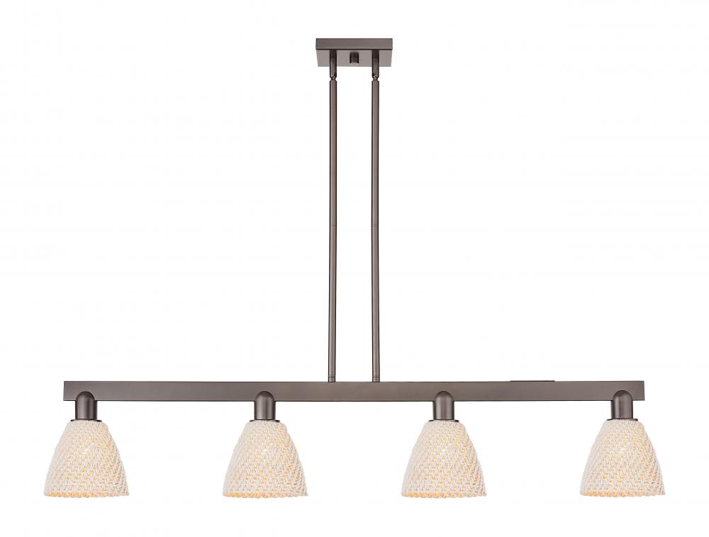 Bristol Natural - 4 Light - 52 inch - Oil Rubbed Bronze - Stem hung - Island Light