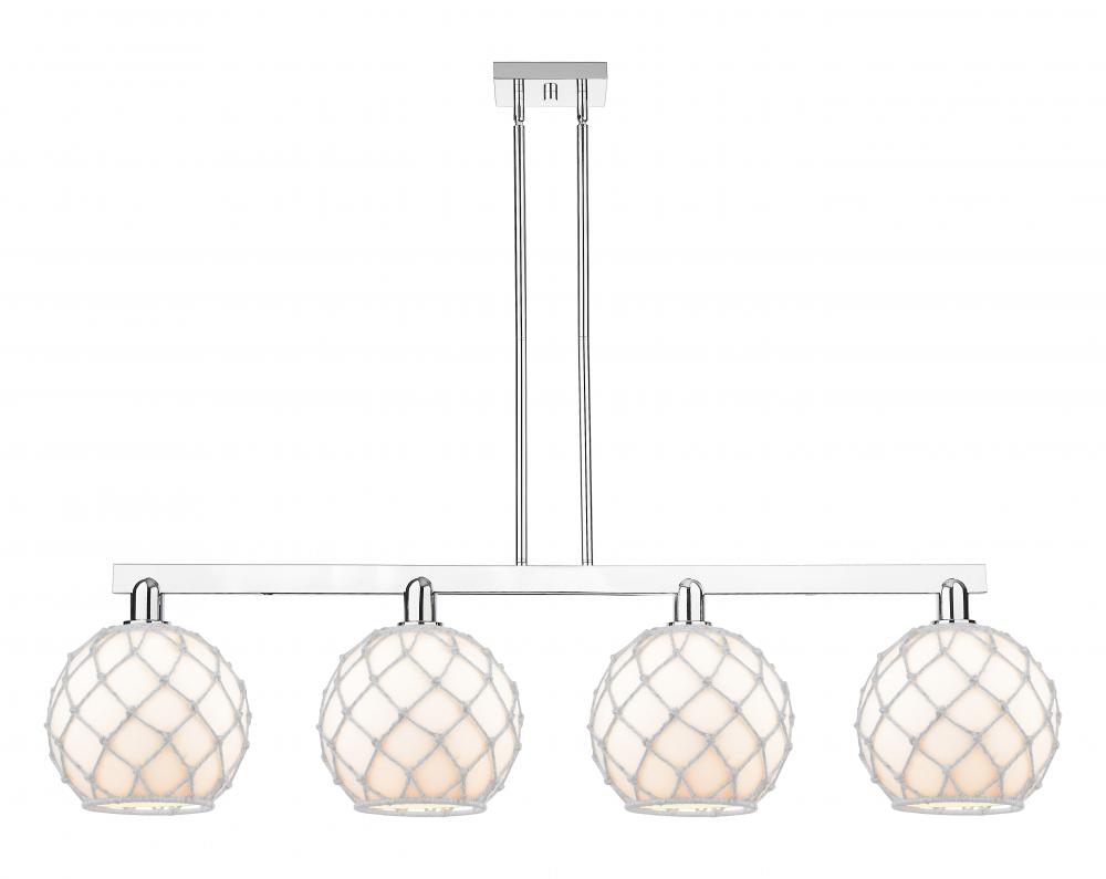 Farmhouse Rope - 4 Light - 53 inch - Polished Chrome - Stem hung - Island Light