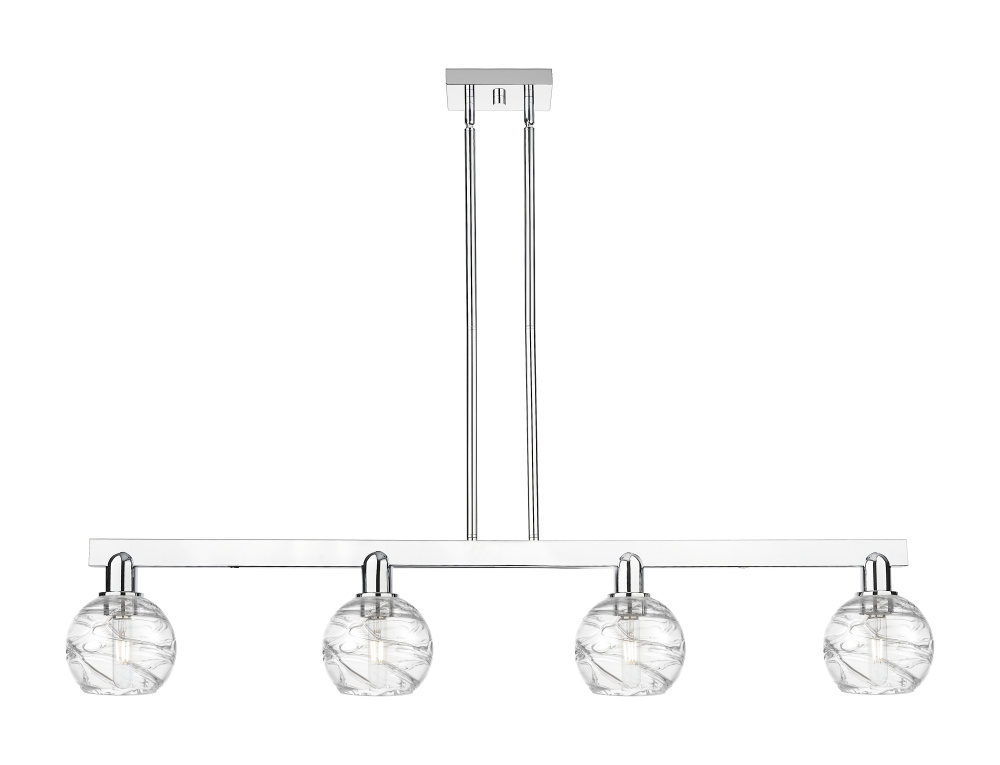 Athens Deco Swirl - 4 Light - 48 inch - Polished Chrome - Stem hung - Island Light