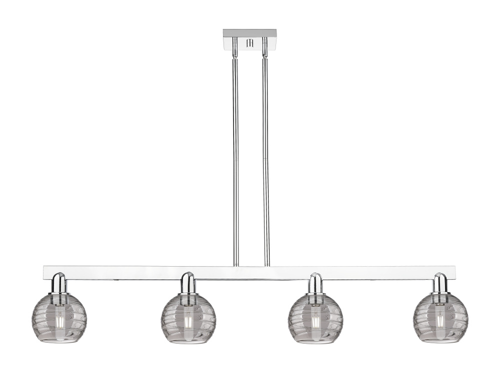 Athens Deco Swirl - 4 Light - 48 inch - Polished Chrome - Stem hung - Island Light
