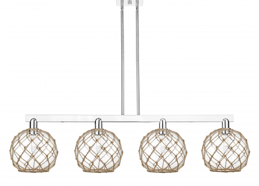 Farmhouse Rope - 4 Light - 53 inch - Polished Chrome - Stem hung - Island Light