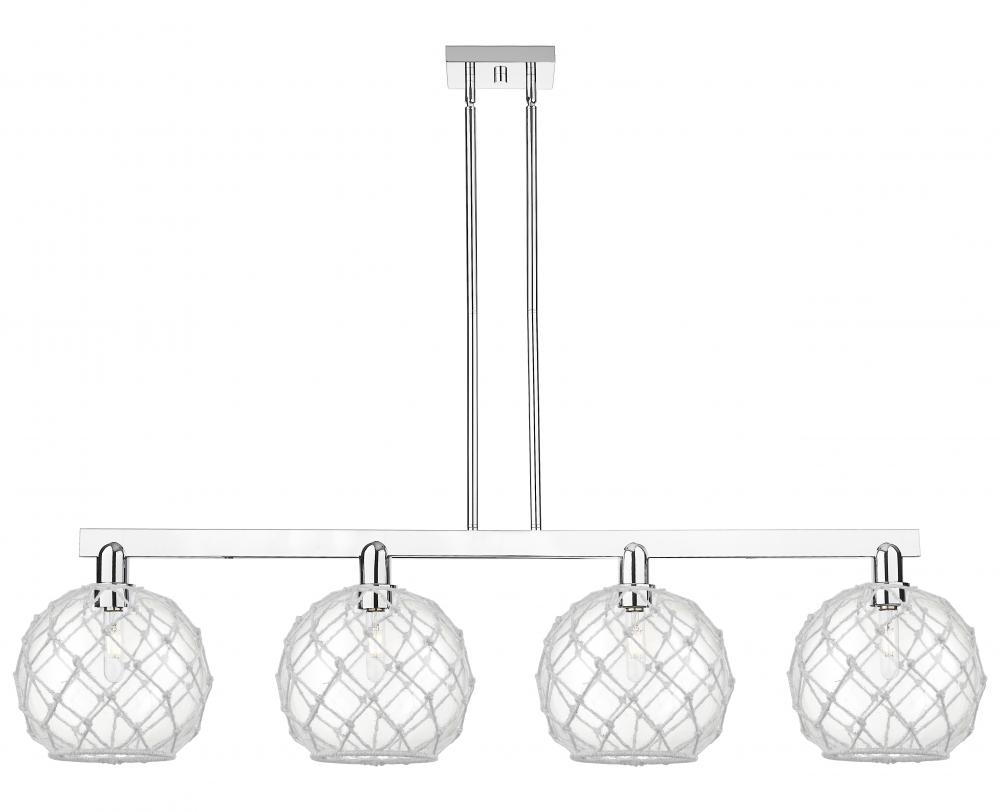 Farmhouse Rope - 4 Light - 53 inch - Polished Chrome - Stem hung - Island Light