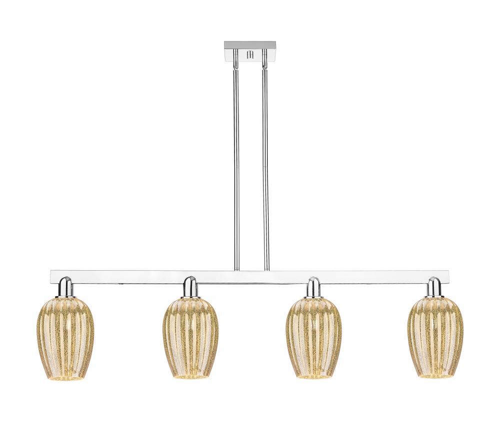 Preston Flute - 4 Light - 48 inch - Polished Chrome - Stem hung - Island Light