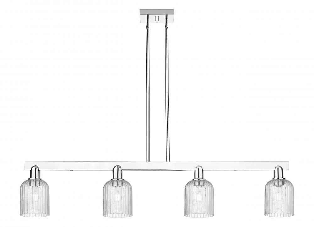 Bridal Veil - 4 Light - 48 inch - Polished Chrome - Stem hung - Island Light