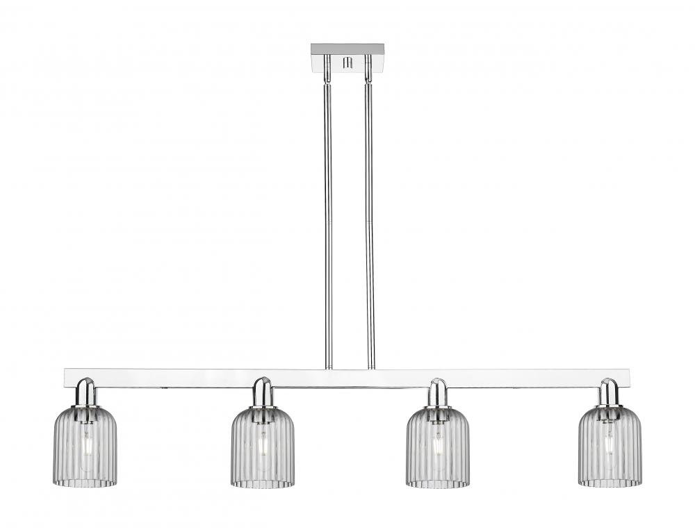 Bridal Veil - 4 Light - 48 inch - Polished Chrome - Stem hung - Island Light