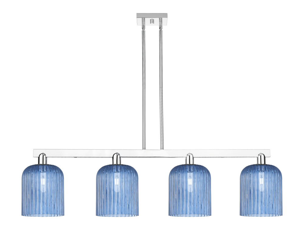 Bridal Veil - 4 Light - 51 inch - Polished Chrome - Stem hung - Island Light