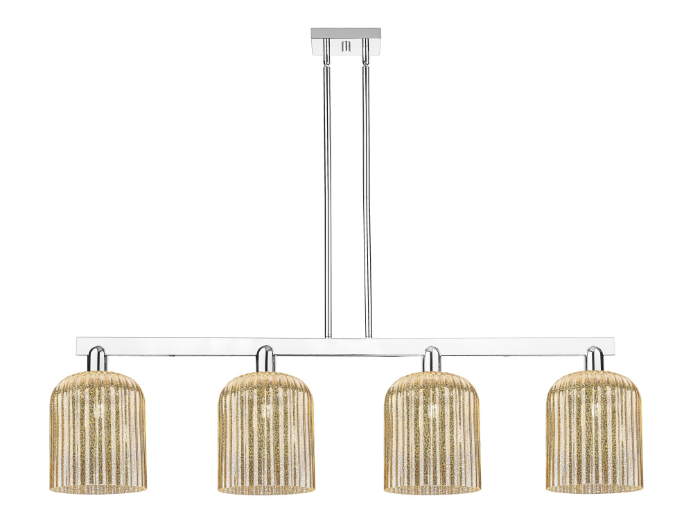 Bridal Veil - 4 Light - 51 inch - Polished Chrome - Stem hung - Island Light