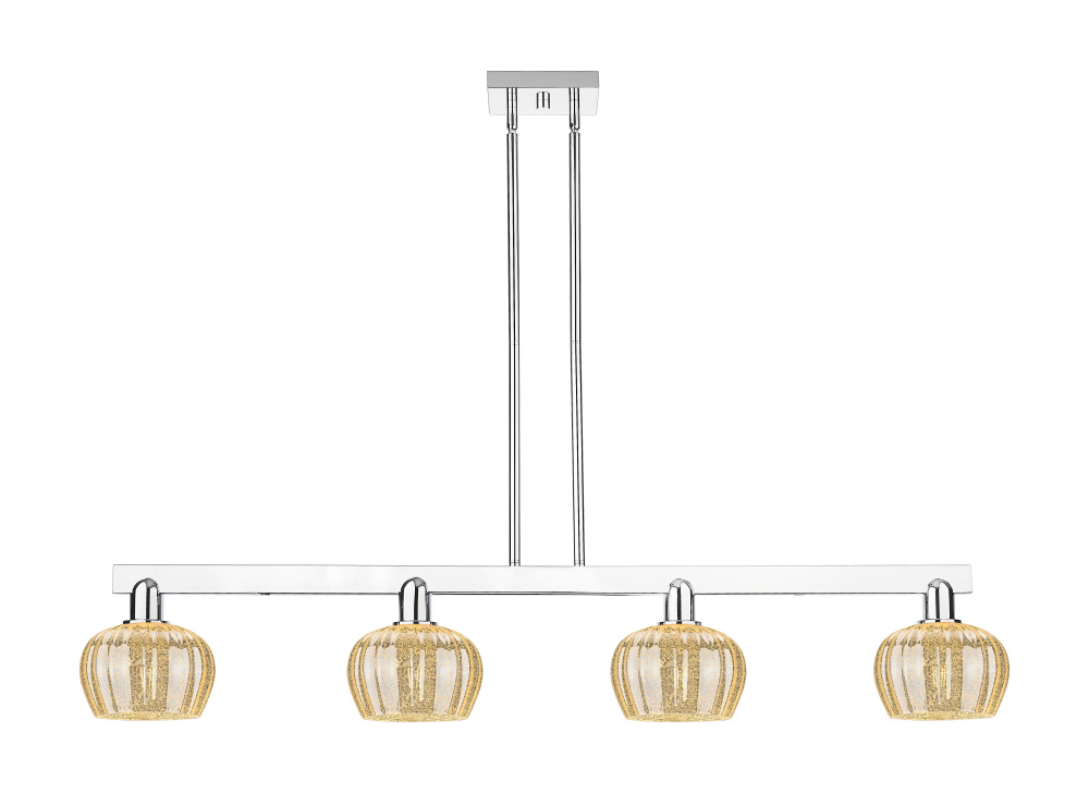 Fenton - 4 Light - 49 inch - Polished Chrome - Stem hung - Island Light