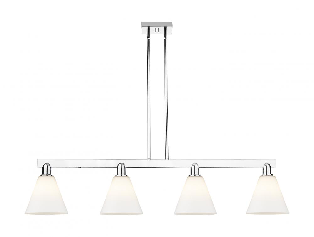 Berkshire Glass - 4 Light - 51 inch - Polished Chrome - Stem hung - Island Light