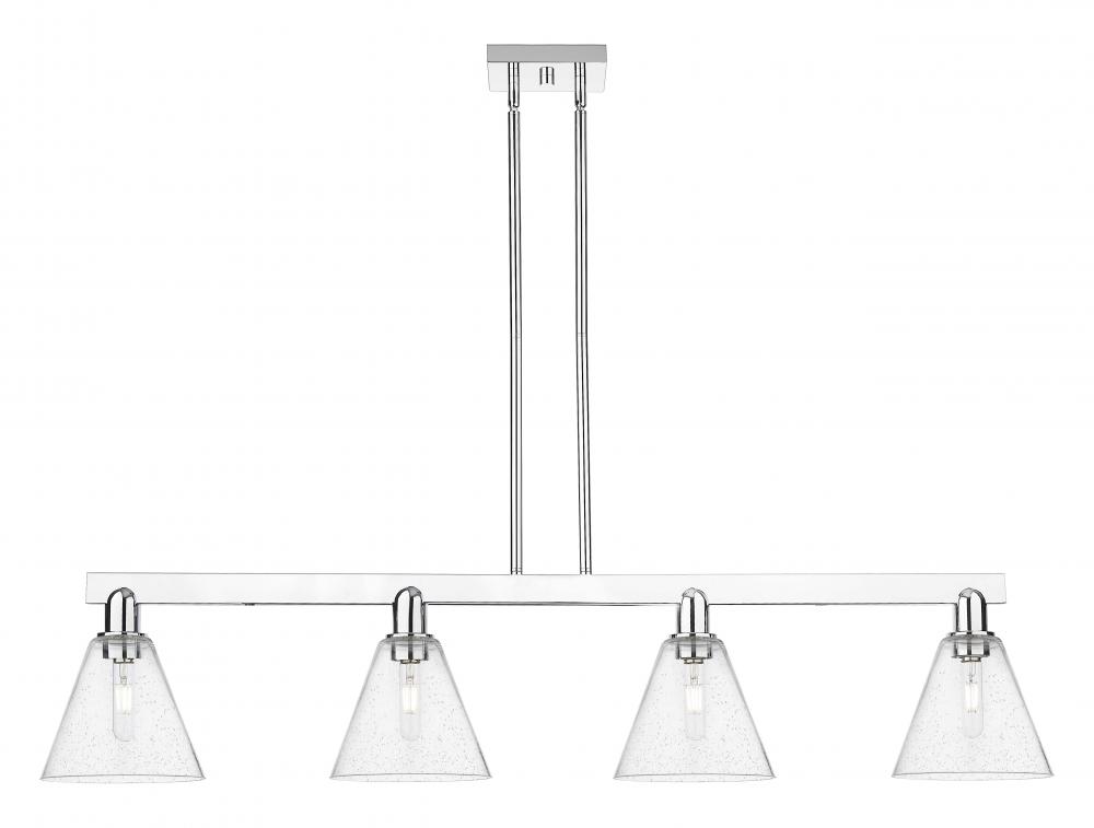 Berkshire Glass - 4 Light - 51 inch - Polished Chrome - Stem hung - Island Light