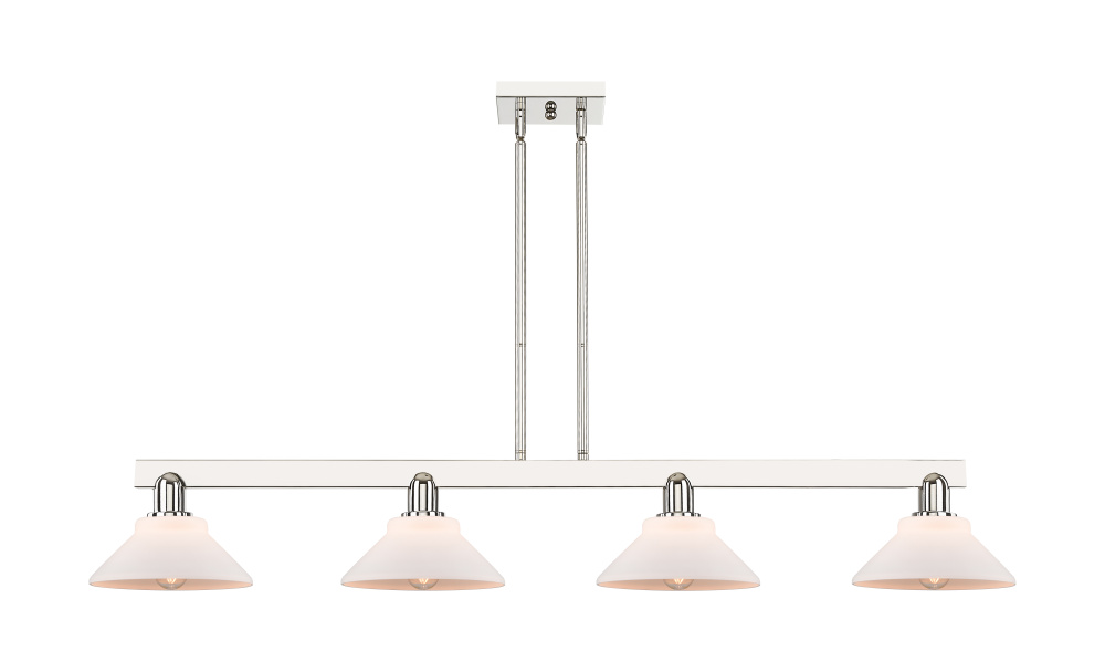 Orwell - 4 Light - 51 inch - Polished Nickel - Stem hung - Island Light