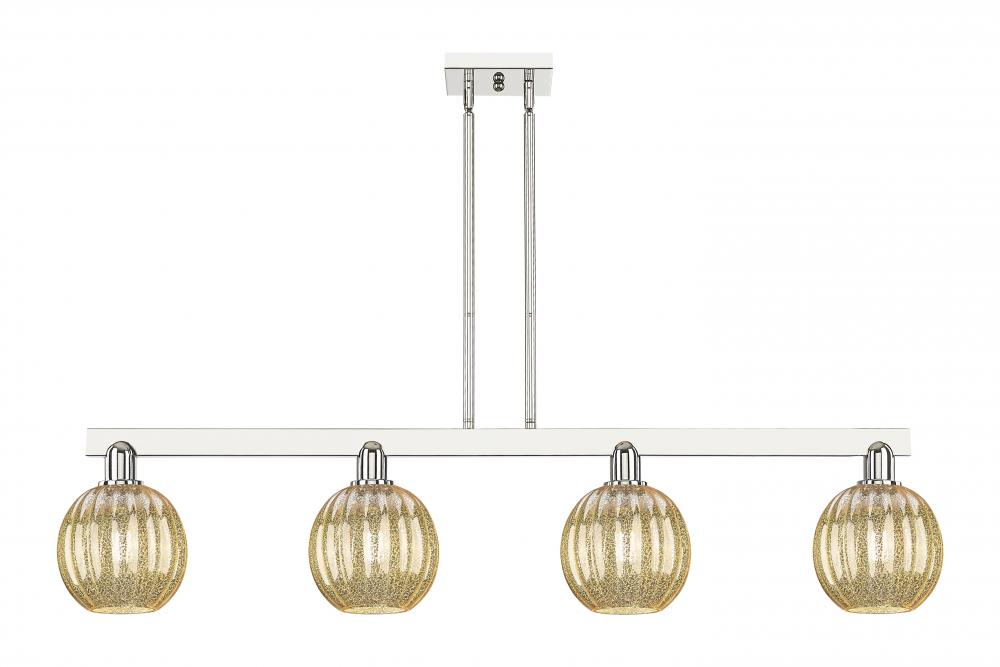 Preston Globe - 4 Light - 48 inch - Polished Nickel - Stem hung - Island Light