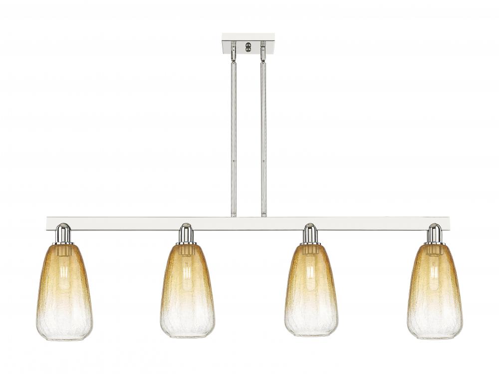 Brookhaven Almond - 4 Light - 48 inch - Polished Nickel - Stem hung - Island Light