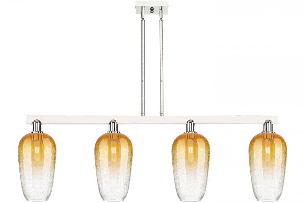 Brookhaven Flute - 4 Light - 48 inch - Polished Nickel - Stem hung - Island Light