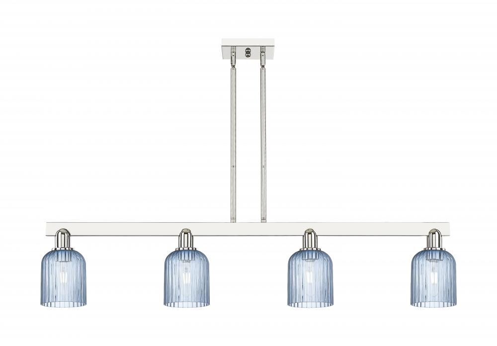 Bridal Veil - 4 Light - 48 inch - Polished Nickel - Stem hung - Island Light