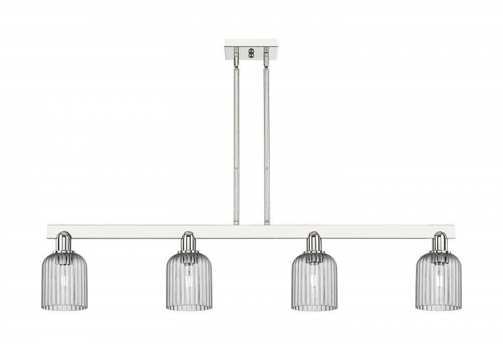 Bridal Veil - 4 Light - 48 inch - Polished Nickel - Stem hung - Island Light